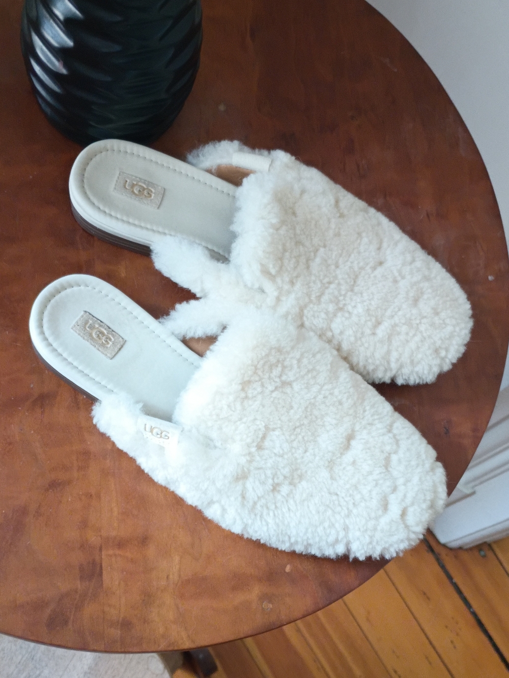 UGG Women's Cream Shearling Slingback Mule Slippers
